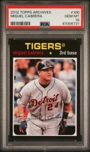 2012 TOPPS ARCHIVES MIGUEL CABRERA #100 DETROIT TIGERS PSA 10 GEM MINT - Picture 1 of 2