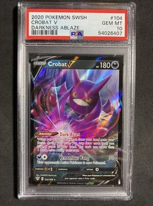 🔥 Pokemon PSA 10 Darkness Ablaze Gem Mint Crobat V #104 - Picture 1 of 2