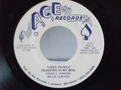Willie Clayton,ACE,"Three People(Sleeping In My Bed)",US,7" 45,reissue,blues,M - Image 1 of 2