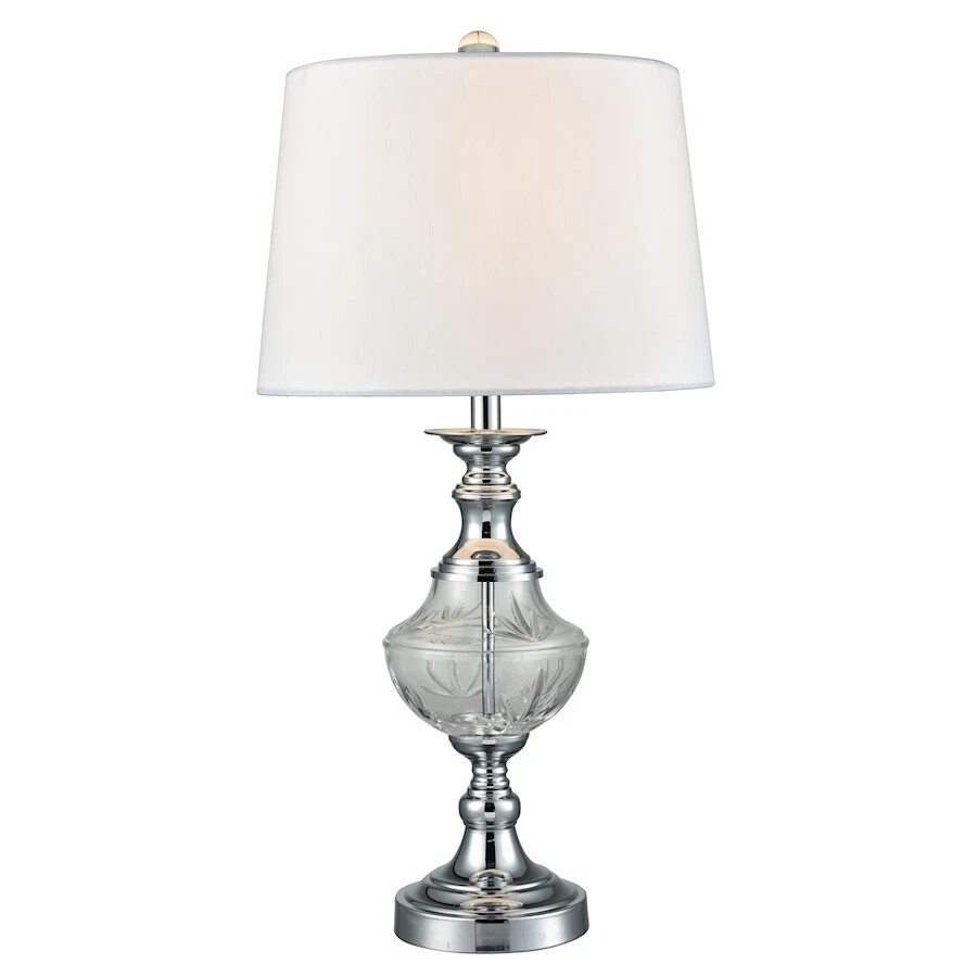 Dale Tiffany Springdale Frosted Murray 24% Lead Crystal Lamp, Chrome - SGT17044 - Image 1 of 1