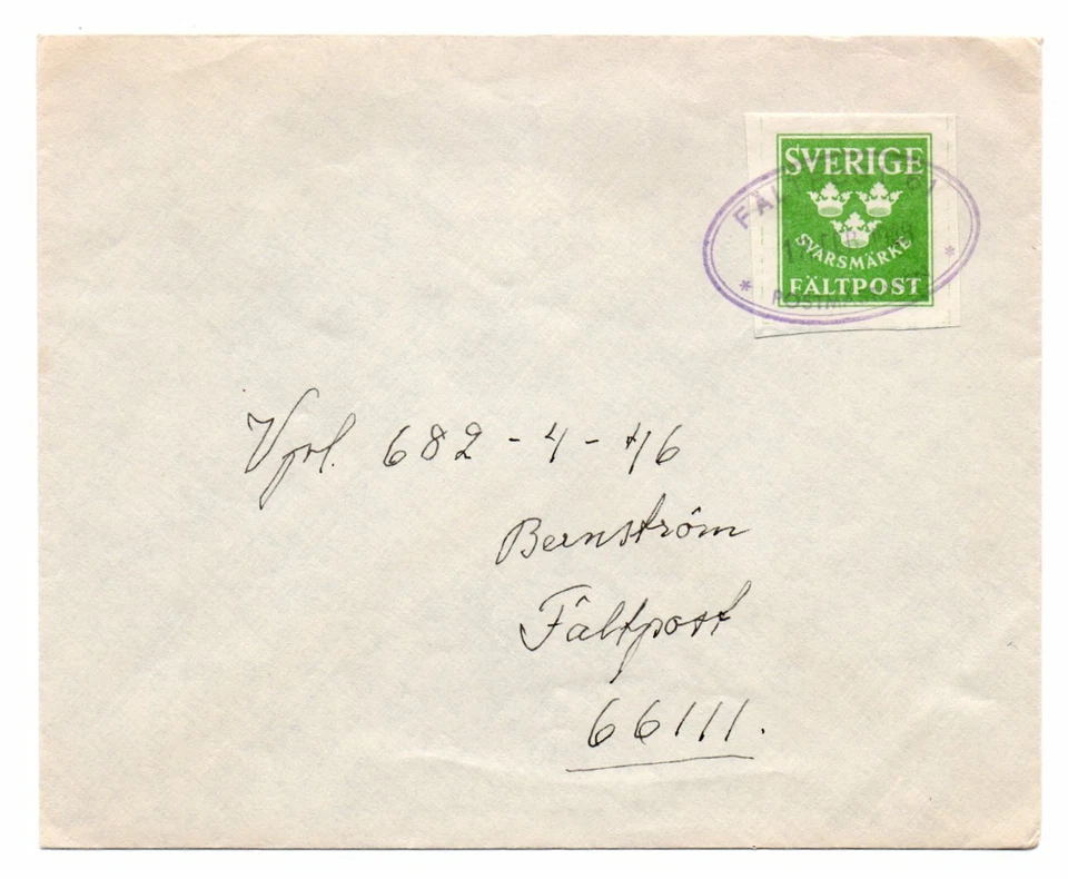 SWEDEN: Military mail fieldpost nr 61 cancellation on cover 1948. - Image 1 of 1