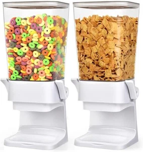 Double Cereal Dispenser Countertop Large Cereal Containers Storage Dispenser for - Picture 1 of 7
