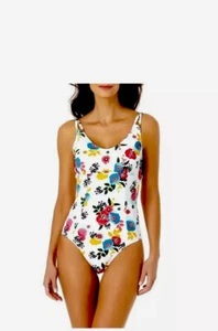 Costume da bagno Liz Claiborne pezzo unico multi floreale taglia 12 nylon spandex - Foto 1 di 5
