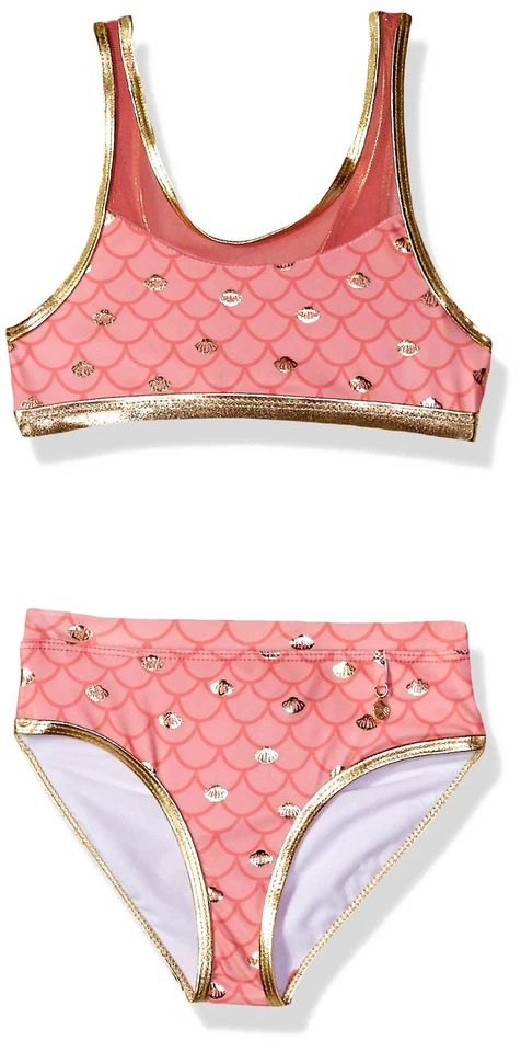 Bikini Jantzen Niñas Sirena Detalle Malla Coral/Naranja Talla 5 Foto 1 de 1