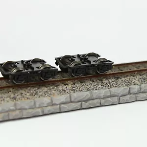 2pcs Model Trains HO Gauge 1:87 Bogies with 36" Metal DC Wheels HP0687 - Picture 1 of 6