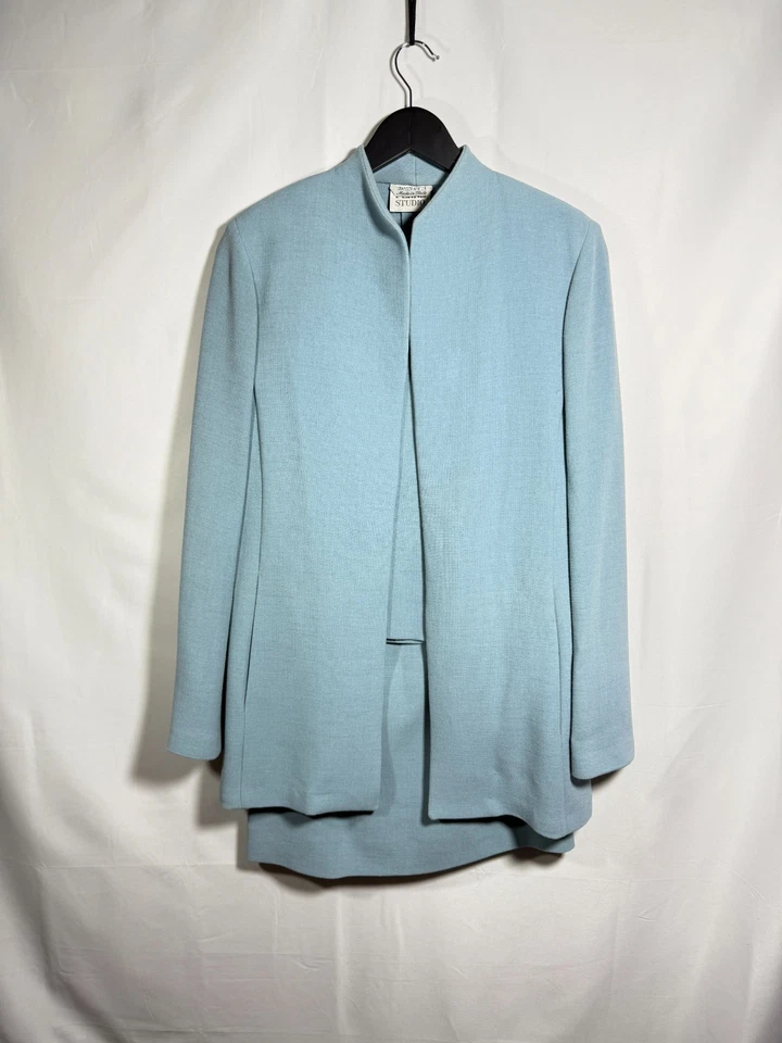 Gianfranco Ferre Studio шерстяная смесь юбка костюм комплект светло-синий размер 8 - Изображение 1 из 4