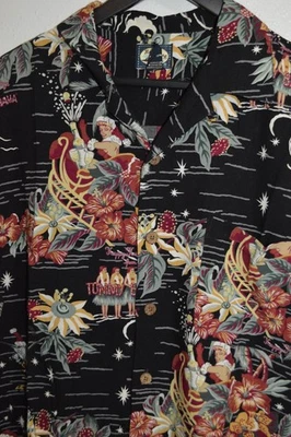 TOMMY BAHAMA NAVIDAD Navidad Camisa Hawaiana Papá Noel Vacaciones Para Hombres Mediana Rayón De Colección Foto 1 de 4