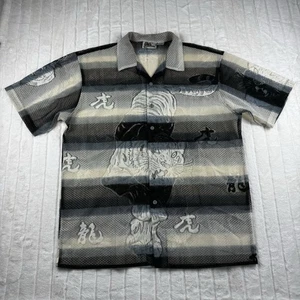 Camisa de Colección Billion Bay Camp Cuello Para Hombre Malla L Ver a Través de Estampado de Tigre - Imagen 1 de 11