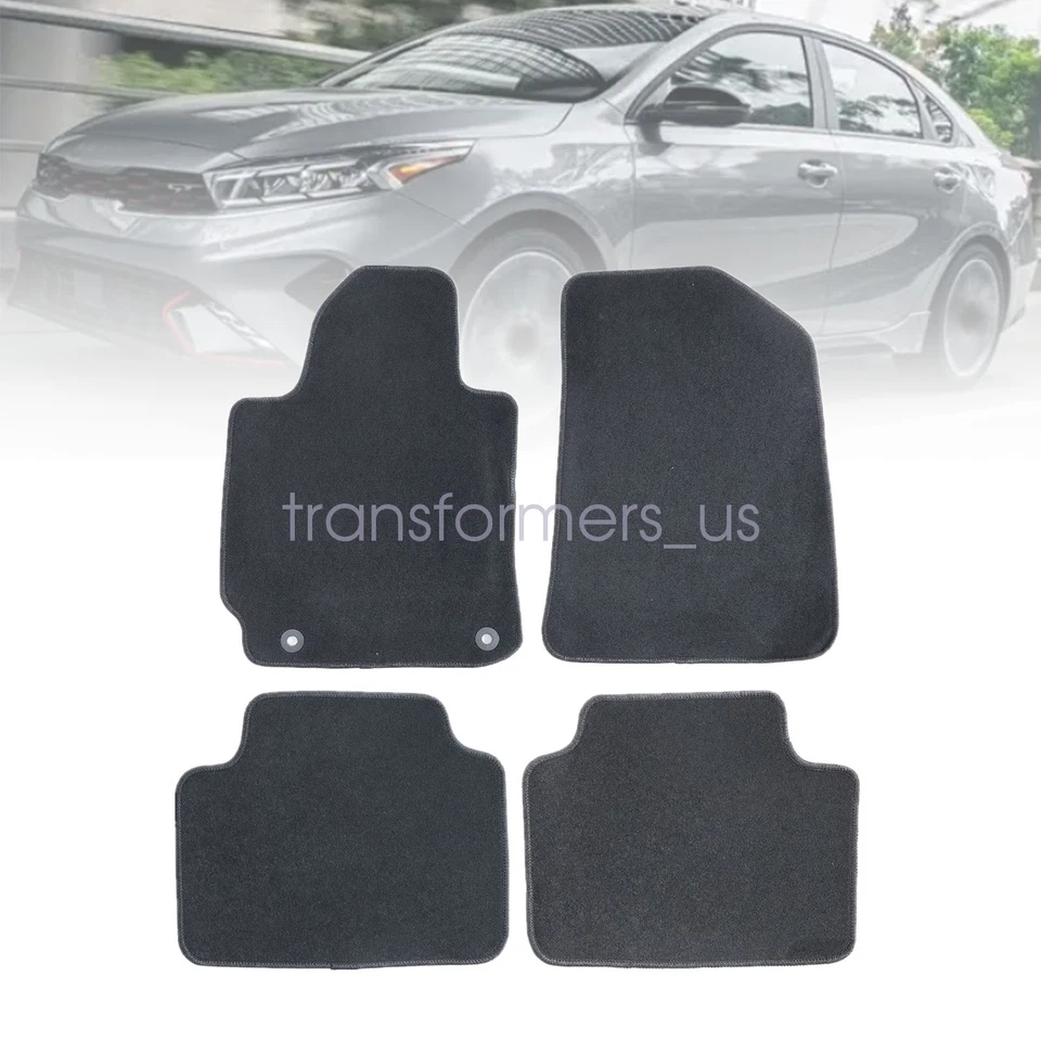 For 2019 2020 2021 2022-2024 Kia Forte Front & Rear Floor Mats Carpet Black New - Image 1 of 4