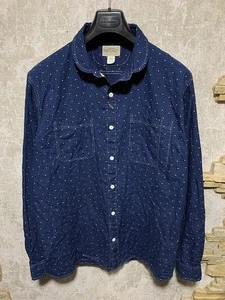 Ralph Lauren Double RL RRL Indigo Polka Dot Workshirt Size Tag XL - Bild 1 von 11