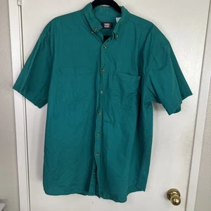 Faded Glory Dress Shirt Short-Sleeve Jade Mens Large - Imagen 1 de 7