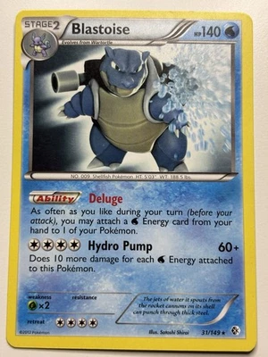2012 Pokemon Blastoise 31/149 Black & White Boundaries Crossed Non Holo LP - Image 1 of 4