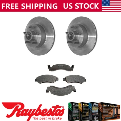 Front Kit Brake Rotor and Hub & Metallic Brake Pads For 1983 Ford F-100 - Image 1 of 4