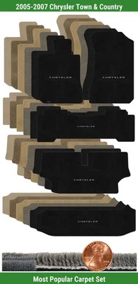 Conjunto de tapete personalizado Ultimat para '05-07 Chrysler Town & Country com logotipo (5 peças) #IHB - Imagem 1 de 4