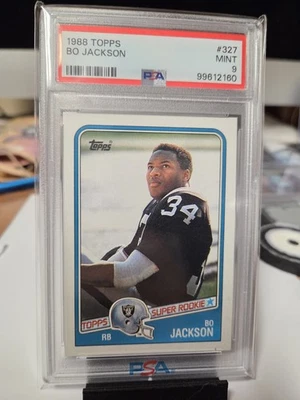 1988 Topps #327 Bo Jackson RC Super Rookie Heisman Raiders PSA 9 Foto 1 de 2