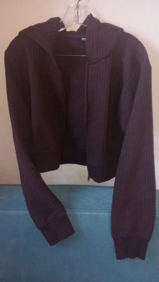 Suéter Brooklyn Industries Para Mujer Grande Algodón Cremallera U Capucha Marrón Escuela Universidad” Foto 1 de 4