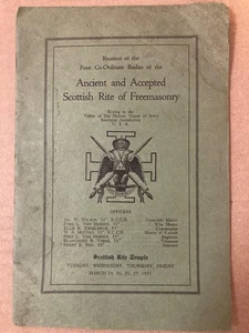 1931 ANCIENT ACCEPTED SCOTTISH RITE FREEMASONRY VALLEY O DES MOINES ORIENT IOWA - Picture 1 of 3