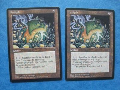 MTG Magic the Gathering AEOLIPILE FALLEN EMPIRES LP X2 ACTUAL PICTURES - Image 1 of 2