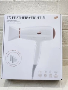 T3 Featherweight 3i Professional Ionic Hair Dryer & 2 Concentrators - Whit Color - Picture 1 of 6