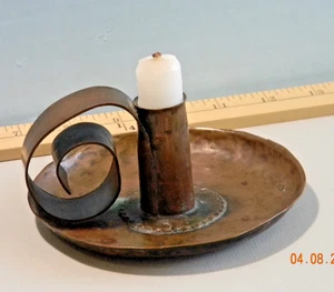 Arts and Crafts Hand Hammered Copper Candle holder - Picture 1 of 6