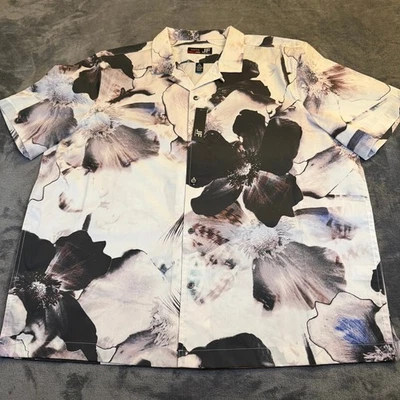 J. Ferrar Slim Fit Stretch Floral Print Short Sleeve Button Up Shirt Mens XL NWT - Image 1 of 4