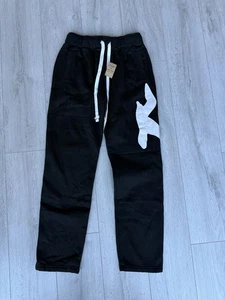 HOLLISTER Mens Graphic Tracksuit Trousers Joggers Medium Black Cotton BNWT - Picture 1 of 5