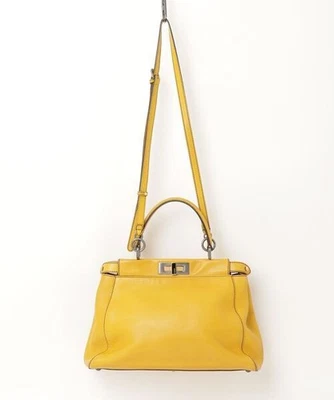 FENDI Peekaboo Bolso Grande 2WAY Amarillo Mujer S Foto 1 de 4