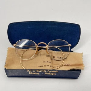 Child SIze Antique Windsor Eyeglasses Gold filled Round Vintage Glasses 12K GF - Picture 1 of 23