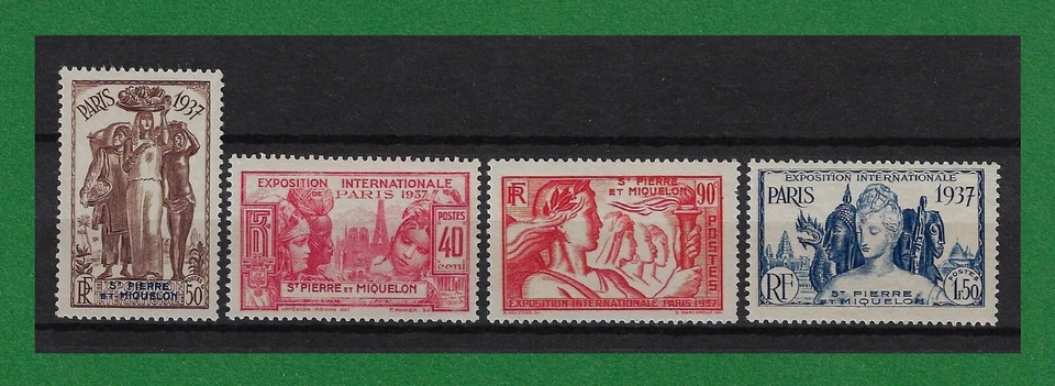 S314, St. Pierre & Miquelon 1937, Values 40c Up To 1.50F, Lot Of MH/MLH - Image 1 of 1