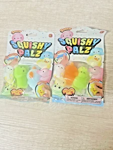 Paquete de 2 juguetes suaves calmantes para aliviar el estrés para apretar animales surtidos Squishy Palz 4+ - Imagen 1 de 7