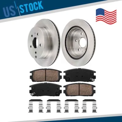 Rotores traseros Terrain para Chevy Equinox GMC 2010-2016 2017 + pastillas de freno de cerámica Foto 1 de 4