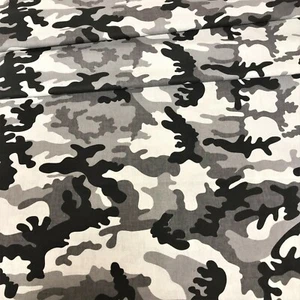 CAMOUFLAGE LARGE PRINT BLACK AND GREY 100% COTTON FABRIC per metre - Picture 1 of 1