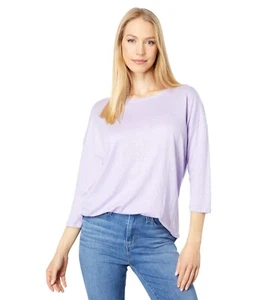 Majestic Filatures Stretch Linen Semi Relaxed 3/4 Sleeve Boatneck Tee, NEW - Picture 1 of 1