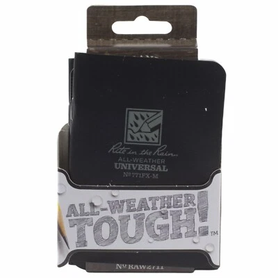 Rite in the Rain Side Stapled Mini Notebook Black All Weather 3 Pack - Image 1 of 2