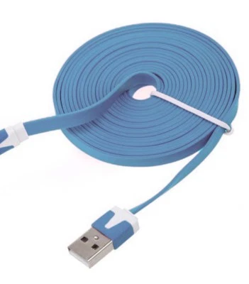 Cable cargador de teléfono de sincronización de datos USB de fideos planos PARA APPLE IPHONE 4S 5C 6 GALAXY S7 Foto 1 de 4