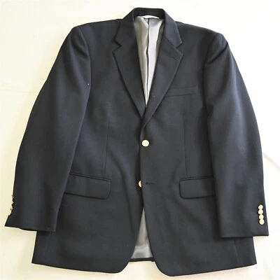 Blazer Abrigo Deportivo Chaqueta Gerald Austin 40S Azul Marino Dorado Botón 100% Lana Para Hombre Foto 1 de 4