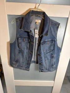 Damen Jeansweste Loft Größe L Knopfleiste Fronttaschen Baumwolle blau Jeans 26-34 - Bild 1 von 6