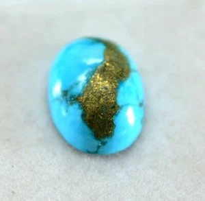 8.70 Ct Natural Tibetan Certified Rare Blue Turquoise Oval Loose Gemstone T378 - Picture 1 of 6