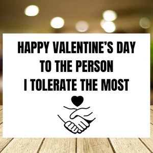 Tarjeta de San Valentín divertida no romántica, persona a la que más tolero, novedad - Imagen 1 de 8