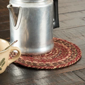 Molino de sidra YUTE TRIVET 8" Redondo VHC Marcas Borgoña Verde Oliva País Natural - Imagen 1 de 2