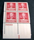 Timbre bloc de plaques américain Scott # 875 Dr. Crawford long 1938 neuf neuf dans son emballage d'origine L566