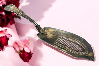 William Knight II, London 1836, Fiddle Pattern 12"  Silver Fish Slice 254 Grams Foto 1 de 4