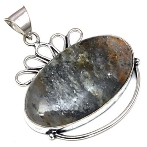 Pendant Rutile Quartz Gemstone Handmade Gift For Her Silver Jewelry 2" - Picture 1 of 7