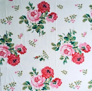 49cm x 54cm Long Antique Rose White Cath Kidston Lightweight cotton fabric new - Picture 1 of 3