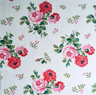 50cm x 50cm Square Antique Rose White Cath Kidston Lightweight cotton fabric new - Image 1 of 3