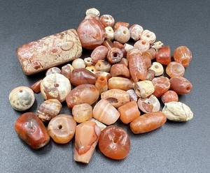 Antiguo collar de cuentas de ágata cornalina joyería gemas griegas romanas 2000 años - Imagen 1 de 13
