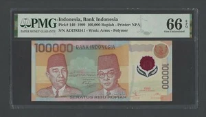 Indonesia 100000 Rupiah 1999 P140 "Polymer" Uncirculated Grade 66 - Picture 1 of 2
