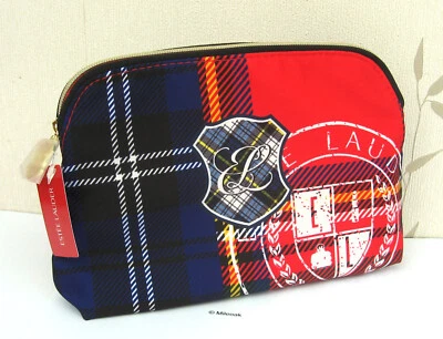 Estee Lauder & Red & Blue Tarten Patterned Make Up Bag New - Recycled Material