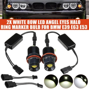 For BMW E39 E60 E53 X3 80W LED Parking Light Angel Eyes Halo Side Marker Light - Picture 1 of 10