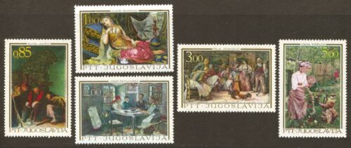 Yugoslavia Sc# 895-899, Art - Paintings, 1967 Set of 5 Stamps, VF MNH SCV: $9.00